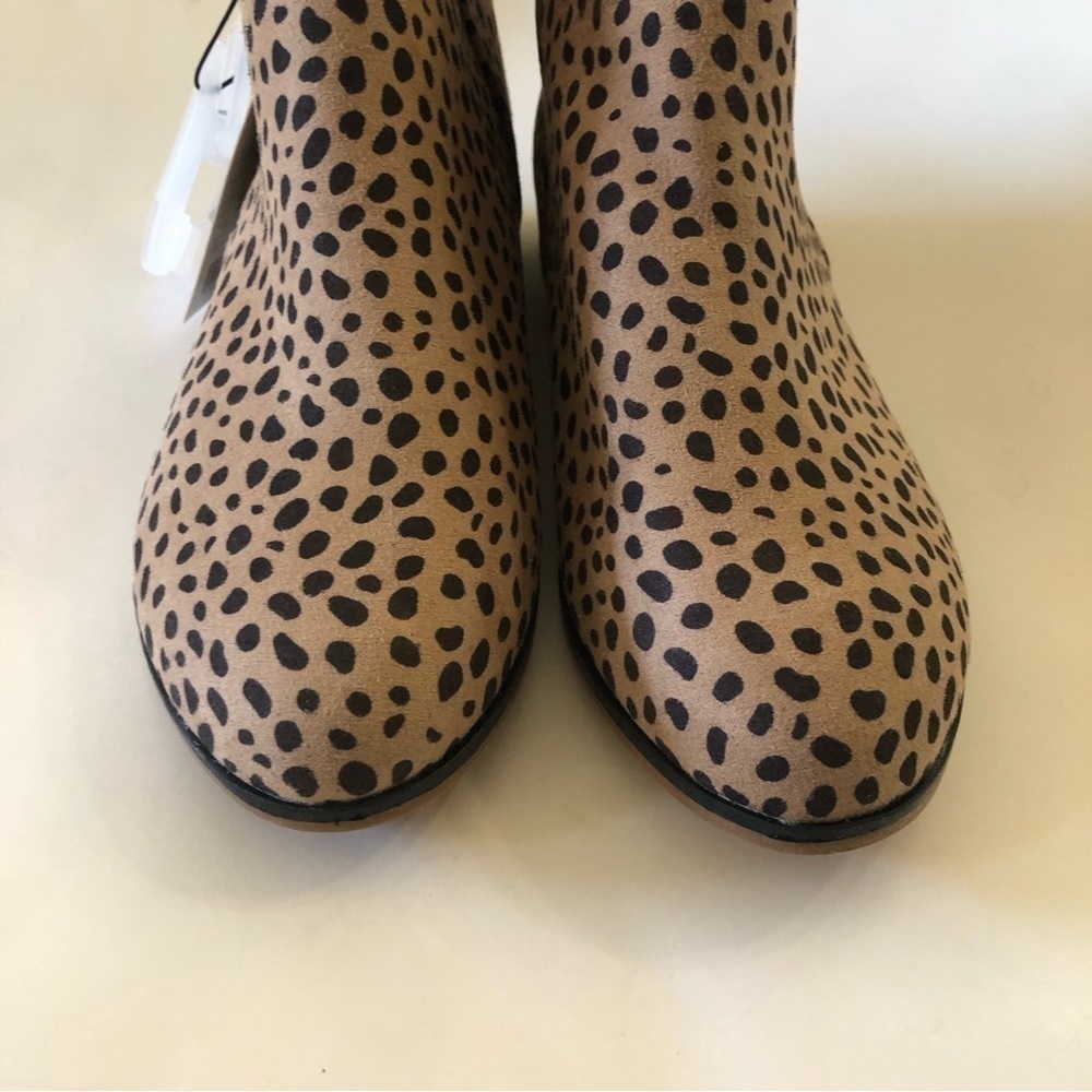 Cat & Jack Girls Judi Leopard Print Zipper Ankle Bootie Size 5 - Picture 6 of 10